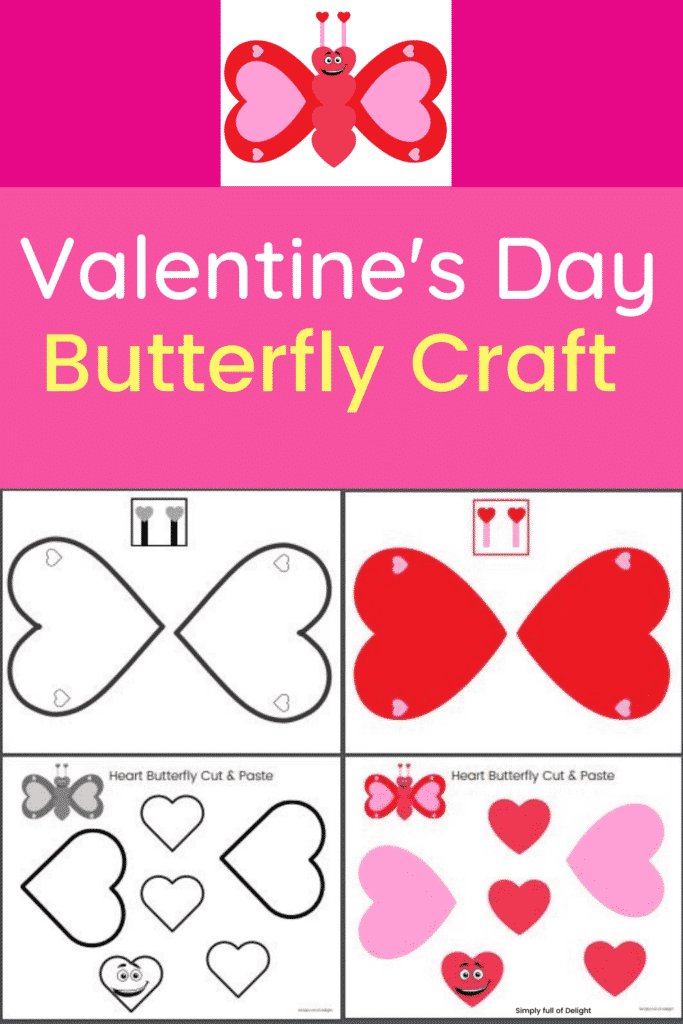 Awesome Valentine Butterfly Craft Free Printable Simply Full Of 