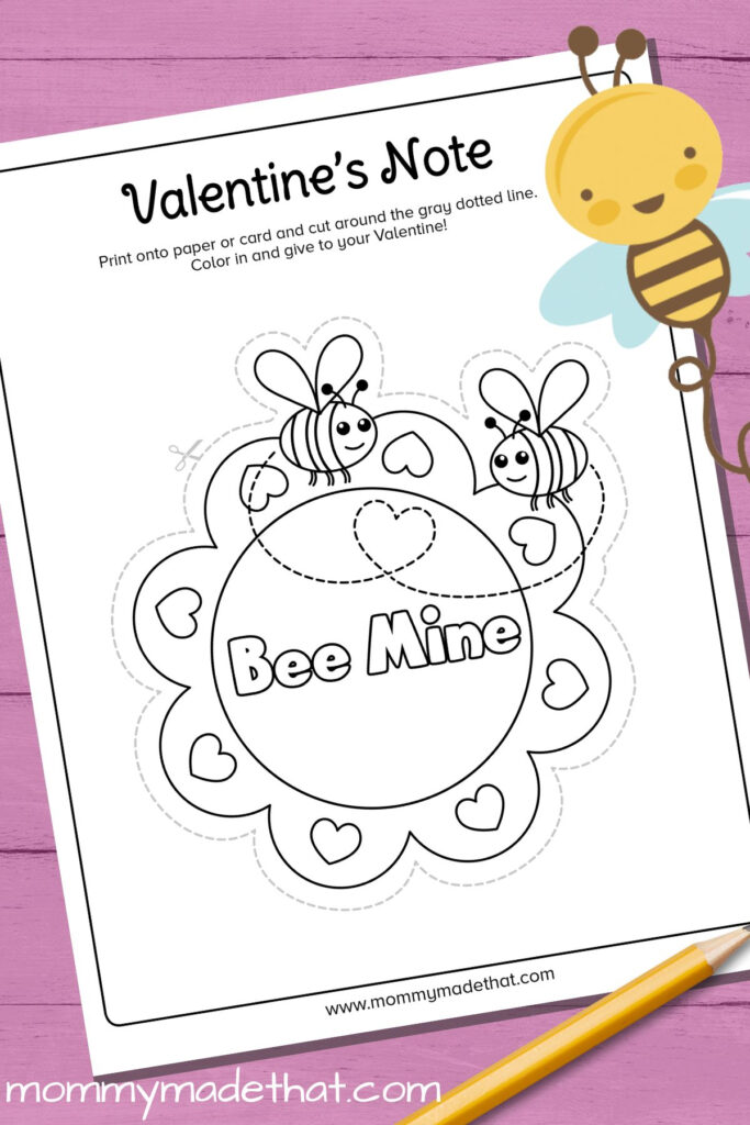 Bee Mine Valentine Printable