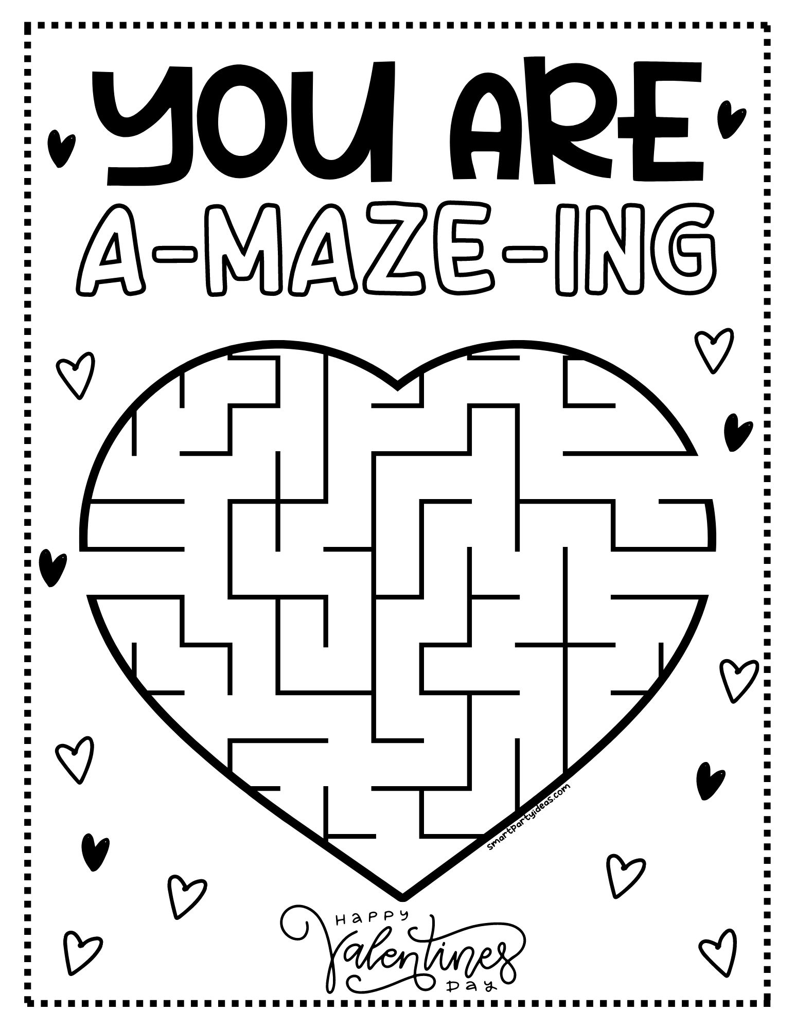 Best Sweet Free Printable Valentine Maze Smart Party Ideas