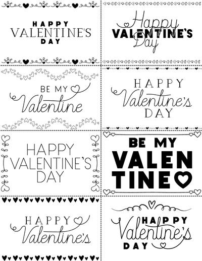 Black And White Printable Valentine Cards