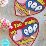 Blow Pop Valentine Printable Heart Template Kids Valentines Cards