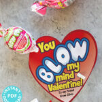 Blow Pop Valentine Printable Heart Template Kids Valentines Etsy