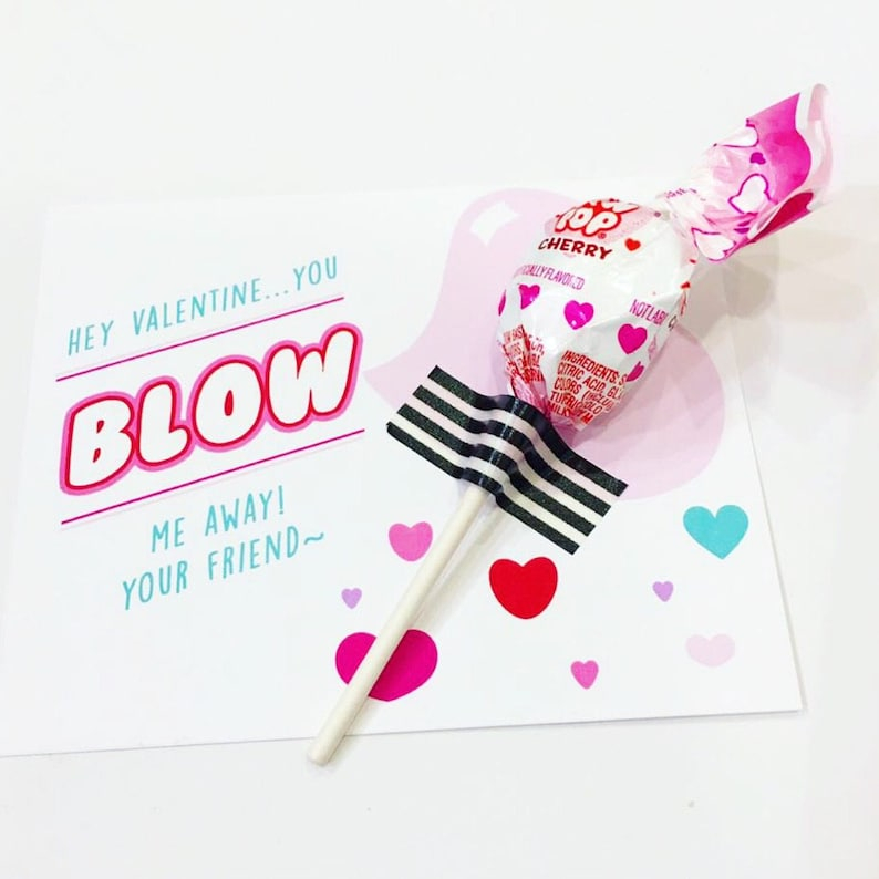 Blow Pop Valentines Printable Cards INSTANT DOWNLOAD Etsy