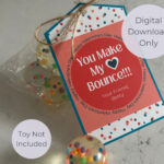 Bouncy Ball Valentine Printable And Editable Digital Download Print