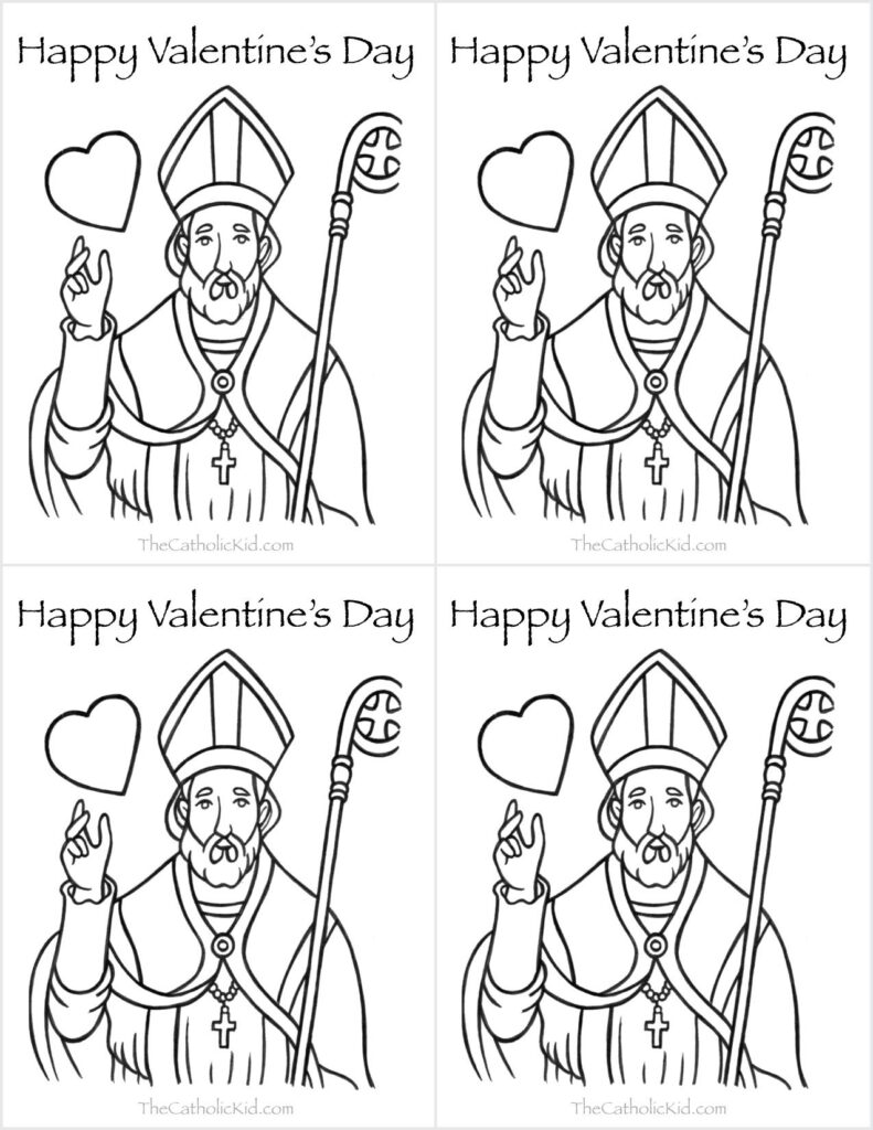 Catholic Valentines Day Cards Saint Valentine Coloring Page 