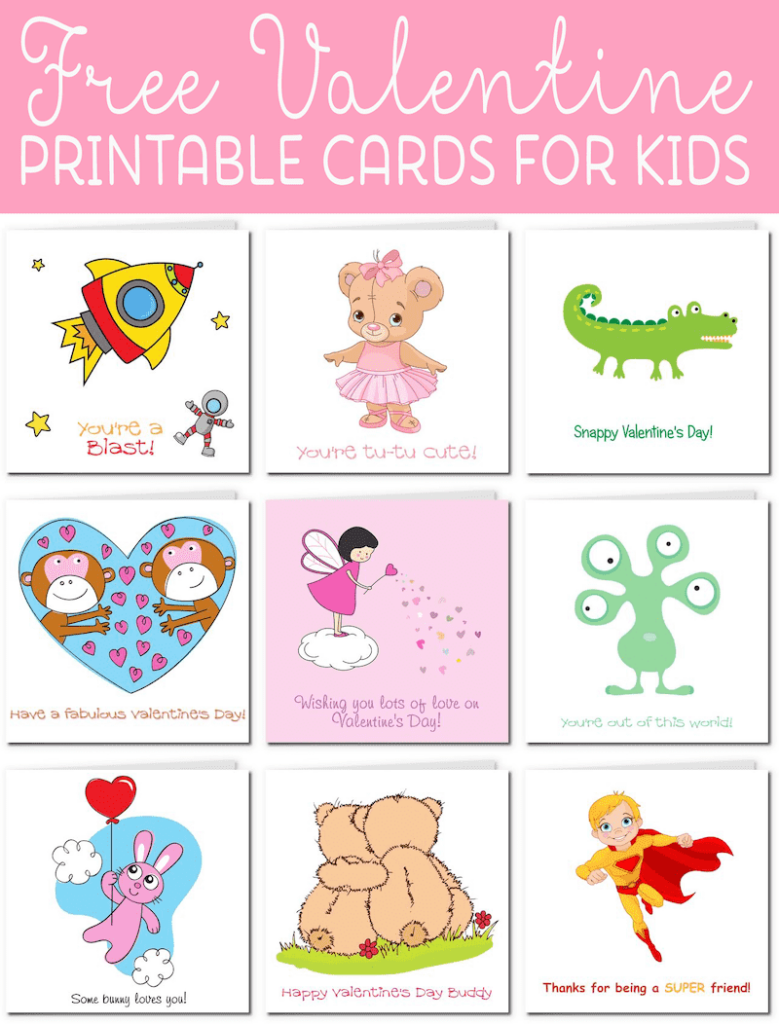 Childrens Printable Valentines Day Cards