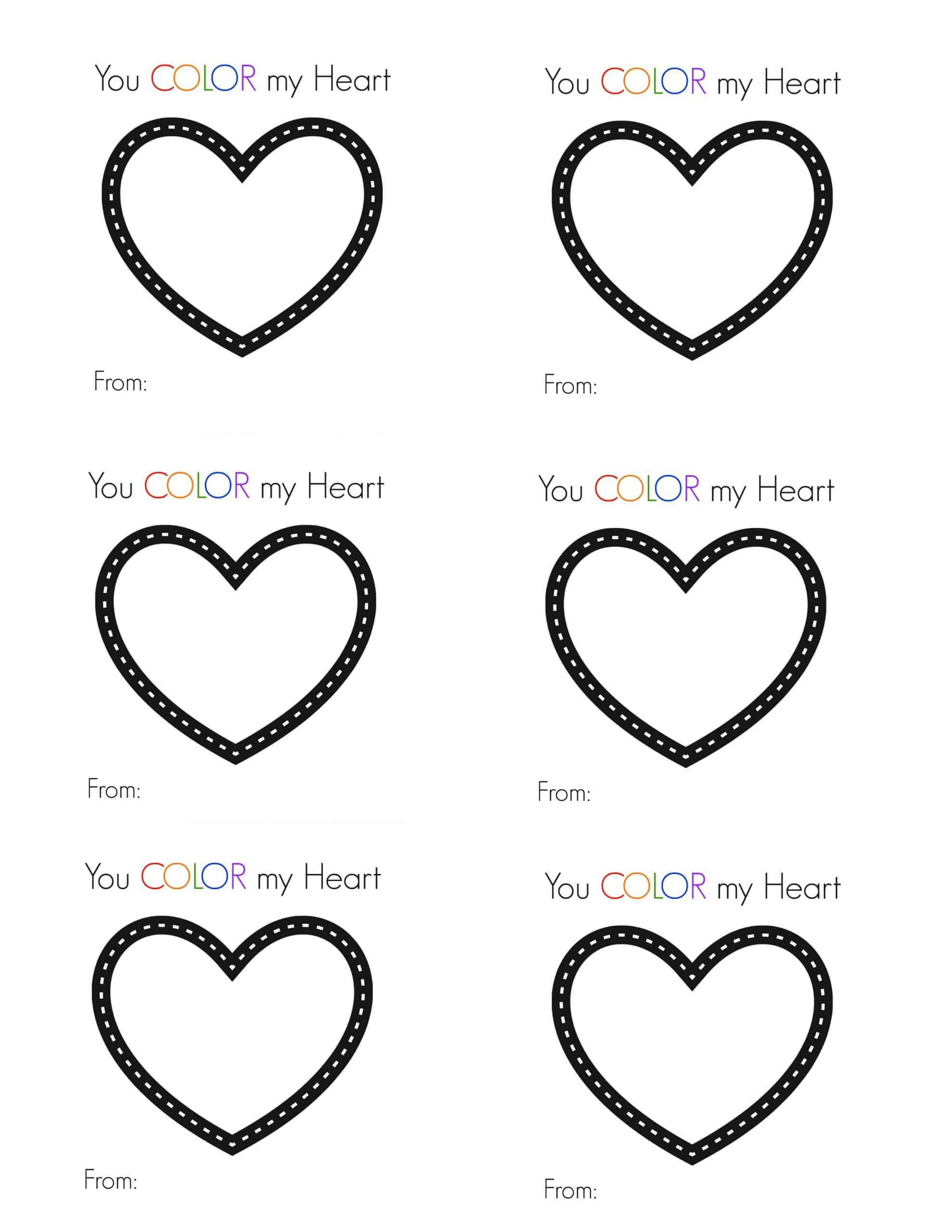 Color Your Heart Out Free Printable