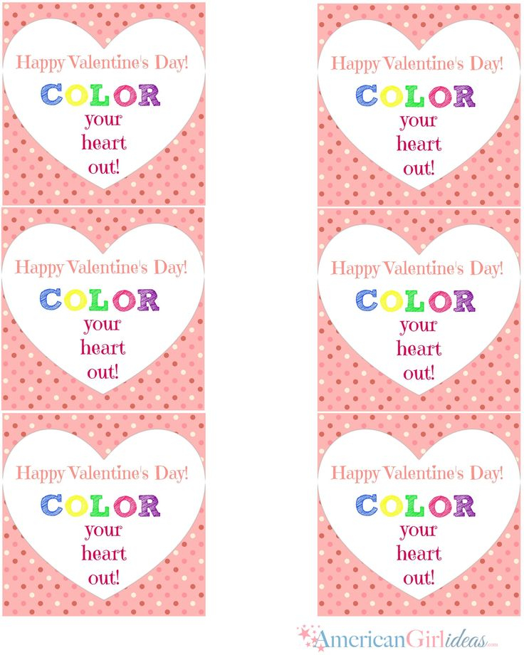 Color Your Heart Out Valentine Printable