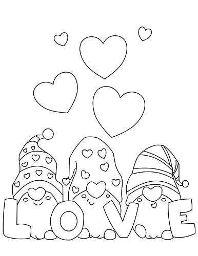 Cutest Valentine Gnomes Coloring Pages FREE Cenzerely Yours 