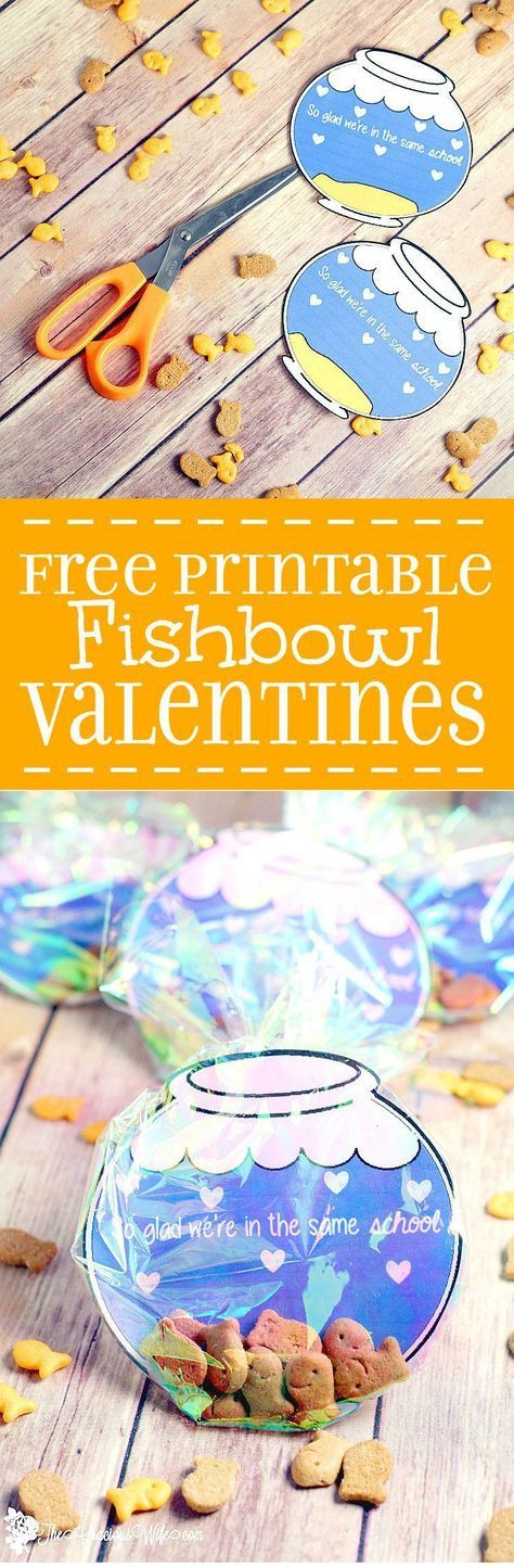 DIY Fishbowl Valentine Printable Homemade Valentines Valentines 