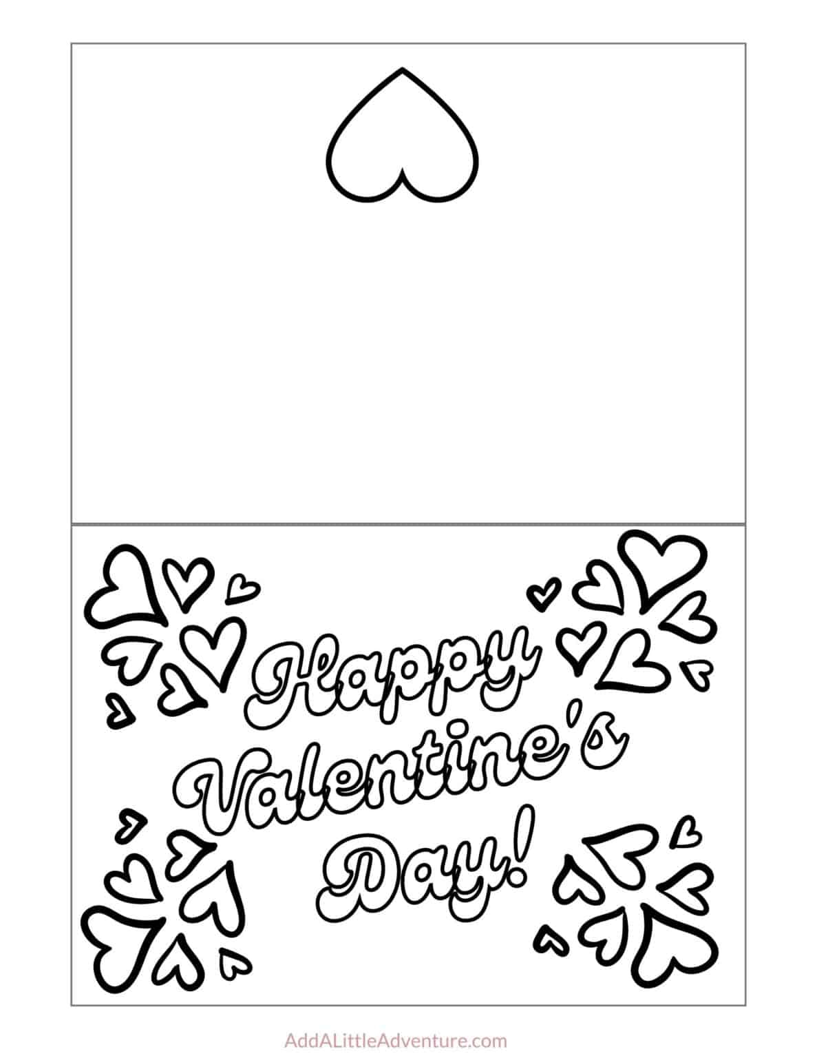 Foldable Printable Valentine s Day Cards To Color