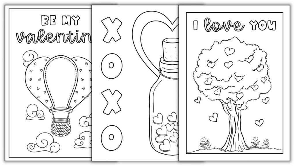 Foldable Valentine s Day Coloring Cards Totally Free The Craft at 