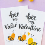 Free Bee My Valentine Printable Cards Play Party Plan