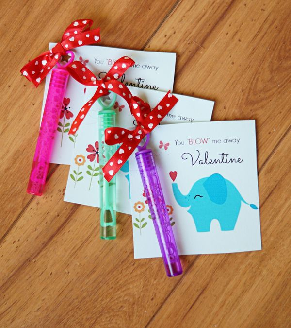 Free kids printable valentines using bubbles