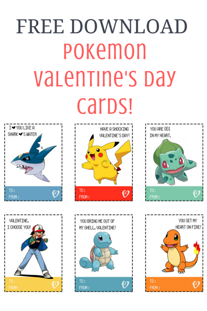 Free Pokemon Valentine Printables