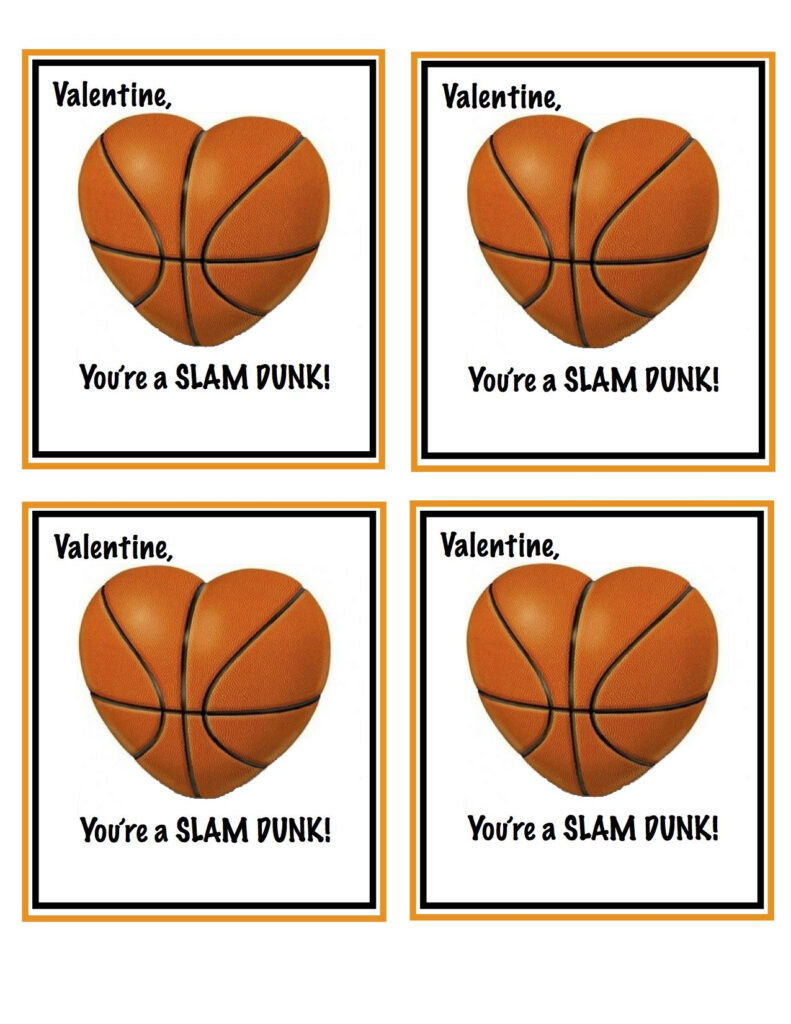 Free Printable Basketball Valentines Valentines For Boys Valentines 