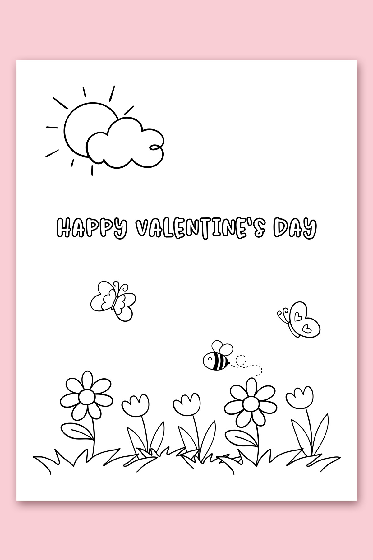 Free Printable Coloring Valentines Day Cards For Kids