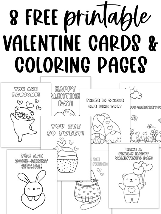 Free Printable Coloring Valentines Day Cards For Kids