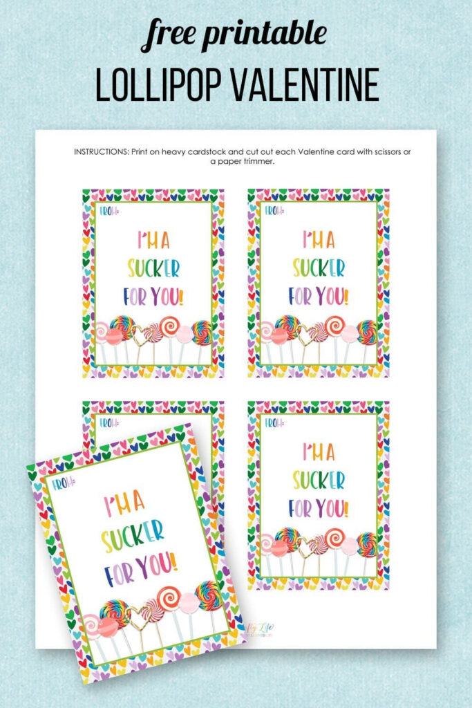 Free Printable Lollipop Valentine In 2024 Free Printable Valentines 