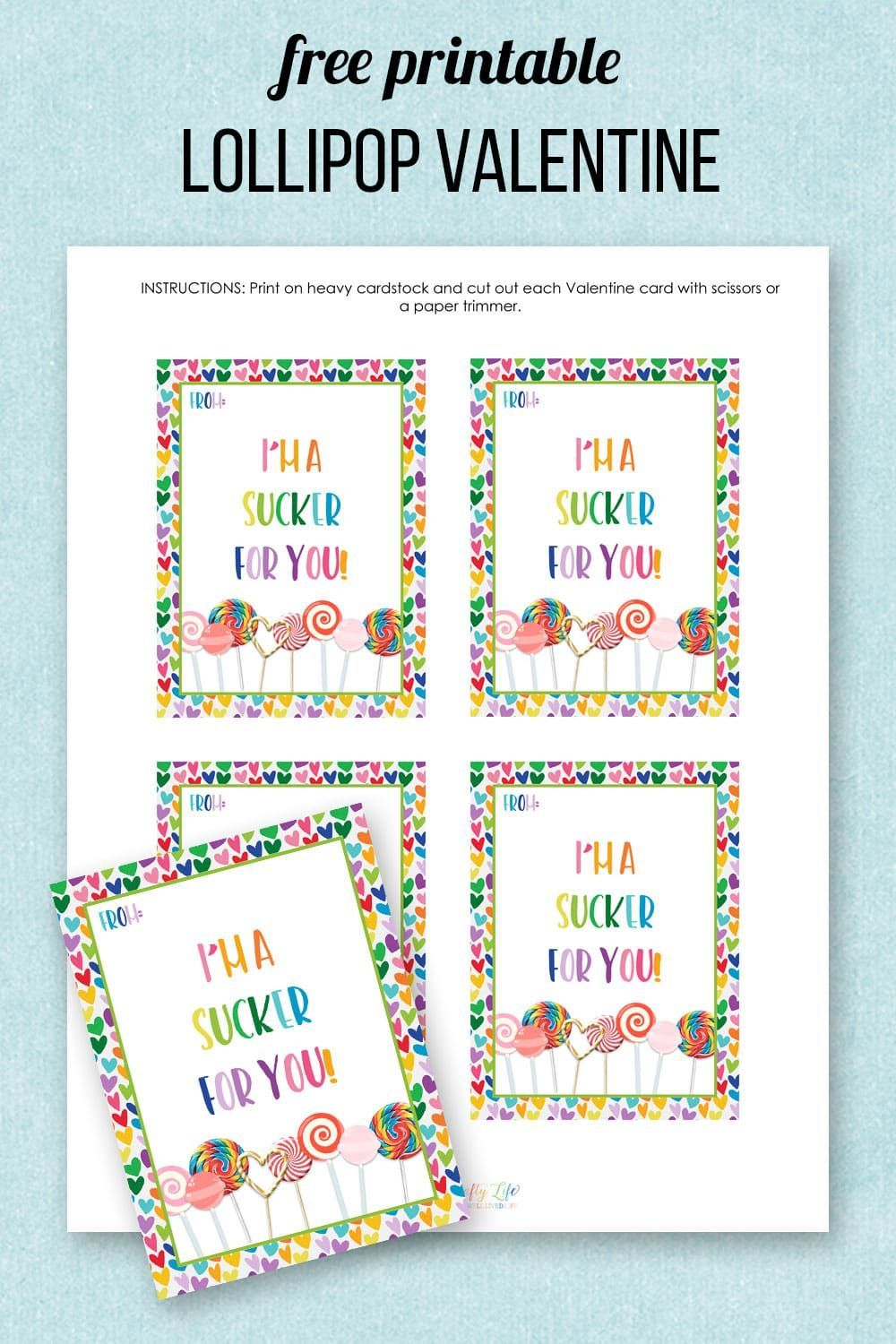 Free Printable Lollipop Valentine In 2024 Free Printable Valentines