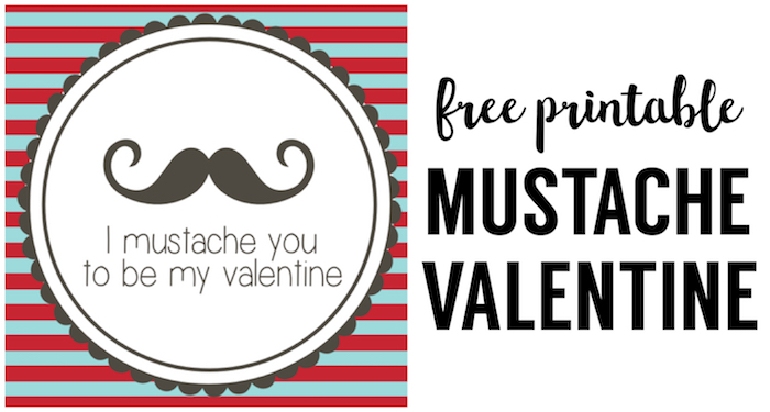 Free Printable Mustache Valentines Paper Trail Design