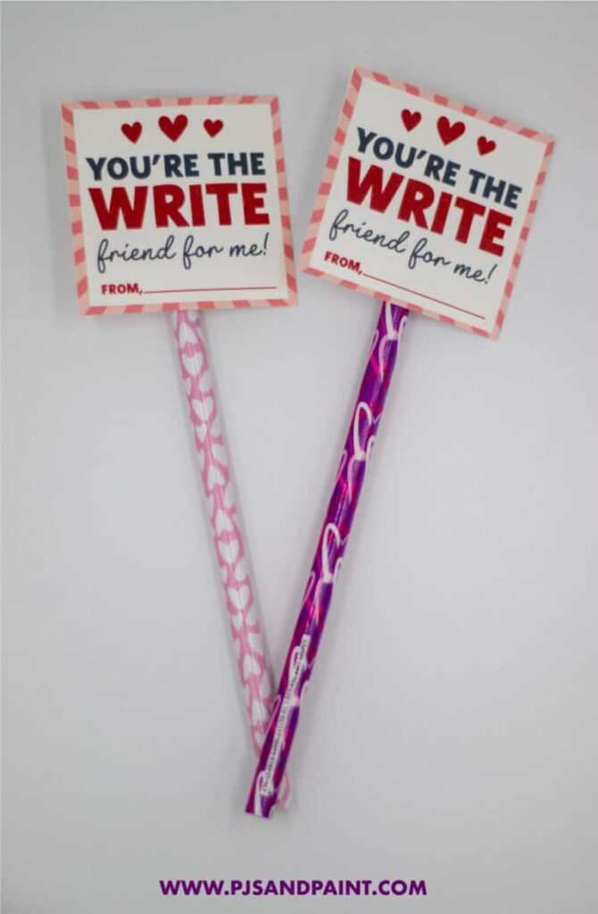 Free Printable Pencil Topper Valentines You re The Write Friend For Me