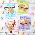 Free Printable Sloth Valentines Artsy fartsy Mama