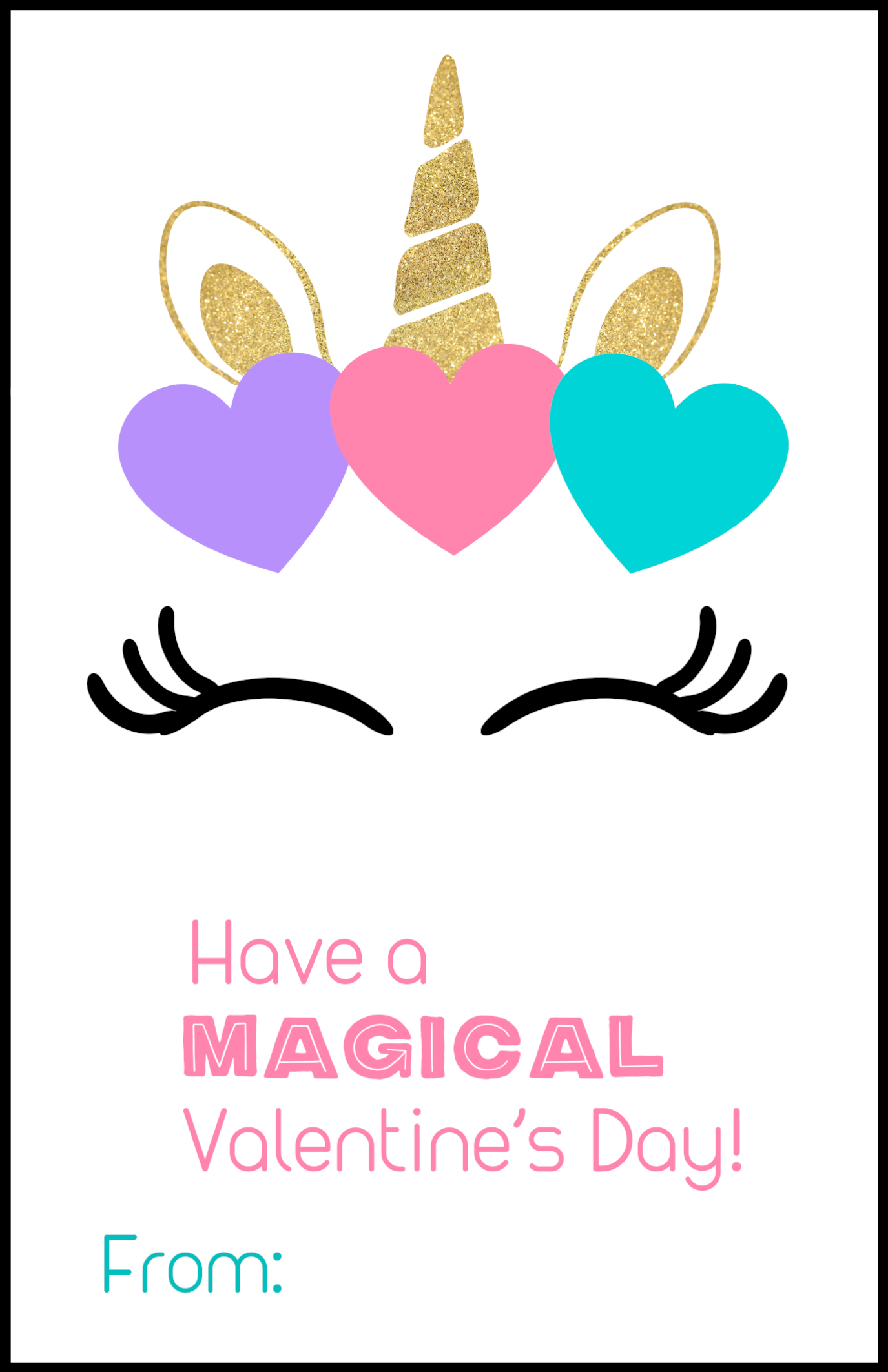 Free Printable Unicorn Valentine Cards Printable Online