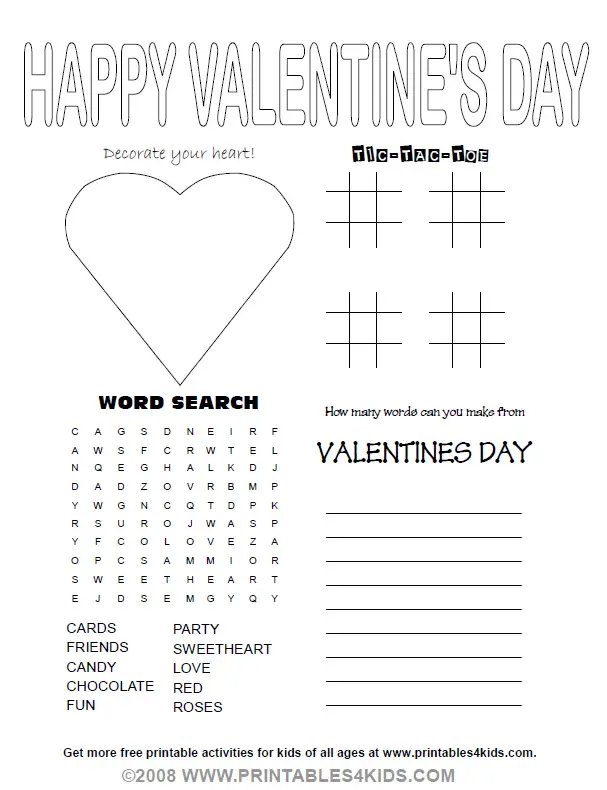 Free Printable Valentine Activities