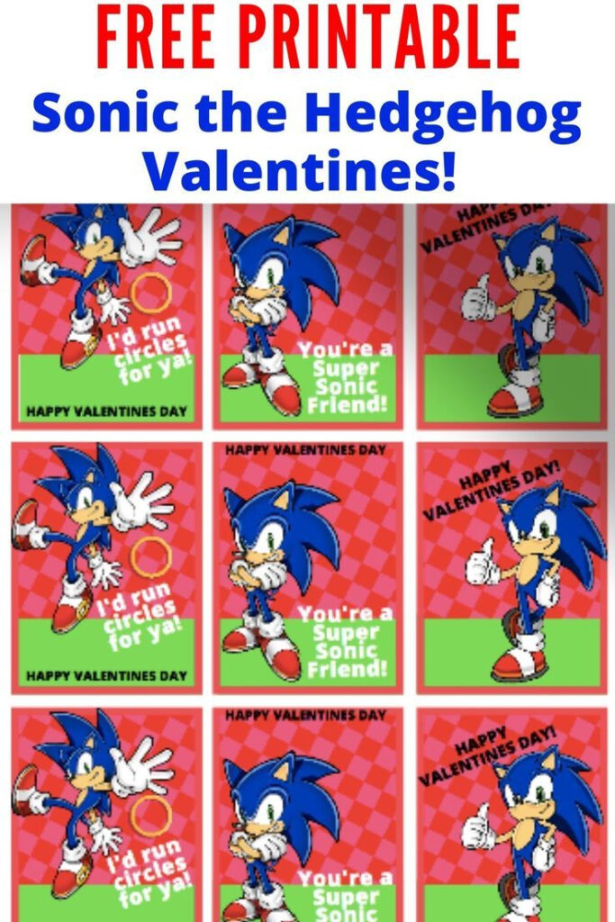 Free Printable Valentine Card Sonic The Hedgehog Valentines 