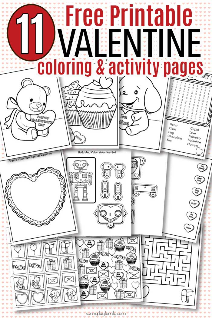 Free Printable Valentine Coloring Pages Activity Sheets For Kids 