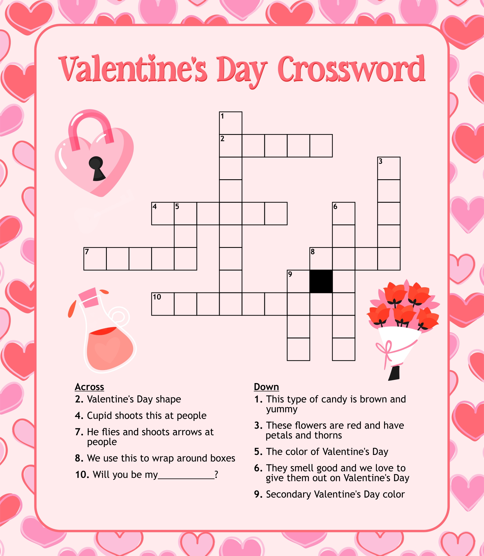 Free Printable Valentine Crossword Puzzles Printable