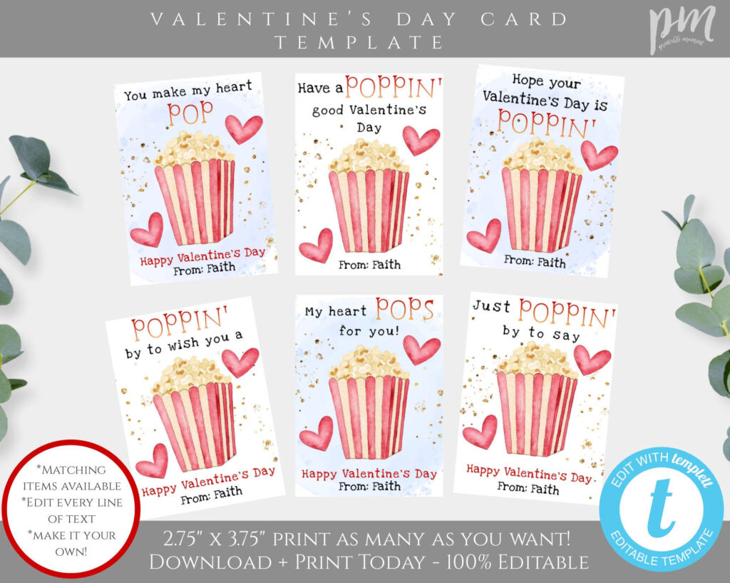 Free Printable Valentine Popcorn Wrappers Printable Word Searches