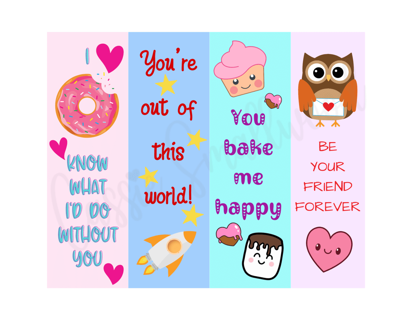 Free Printable Valentine S Day Kawaii Bookmarks Frugal Mom Eh Super