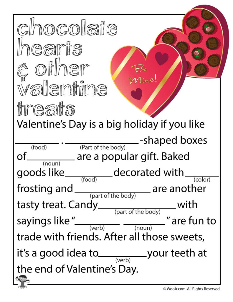 Free Printable Valentine s Day Mad Libs Printable Word Searches