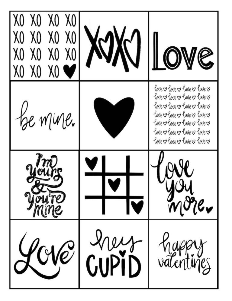 Free Printable Valentine Tags Black And White OriginalMOM