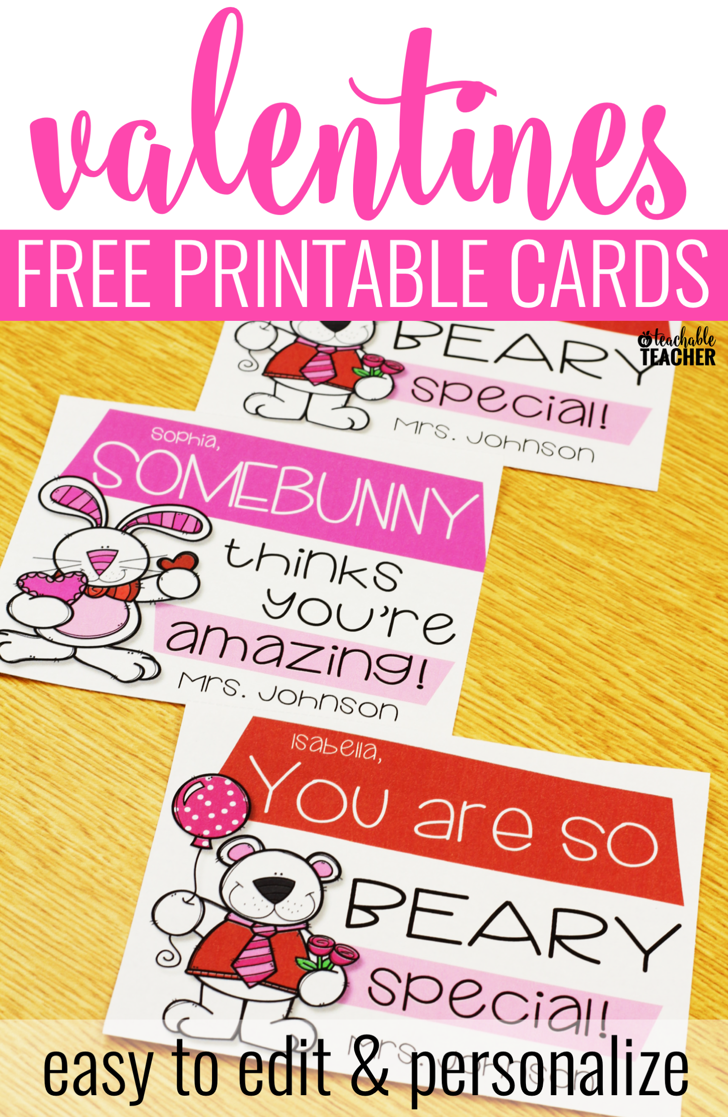 Free Printable Valentines Cards For Teachers Calendar Printables