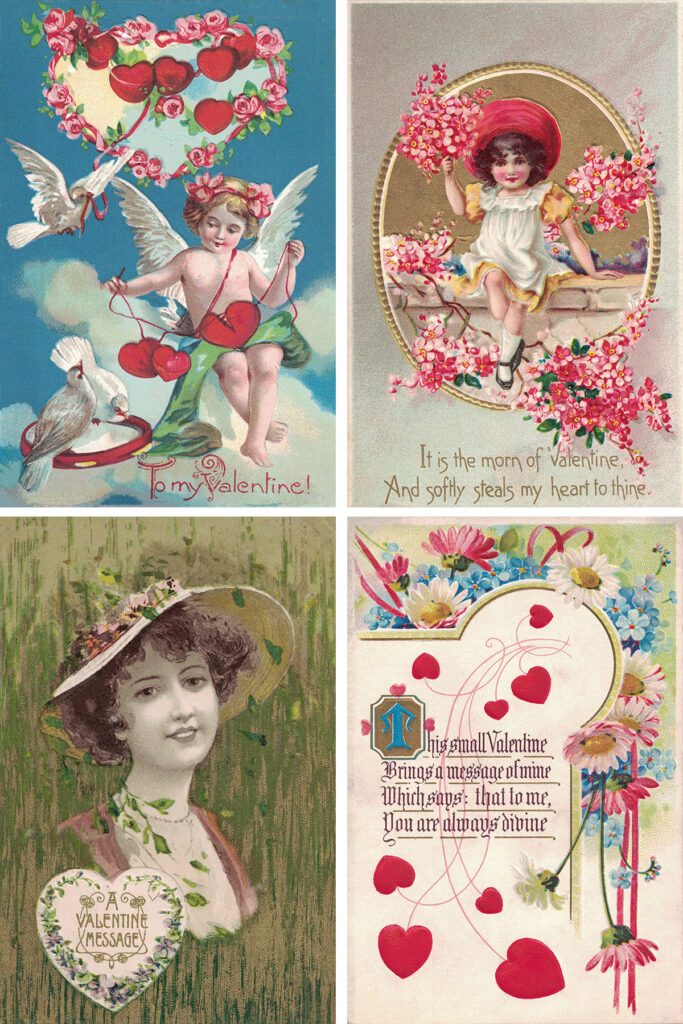 Free Printable Vintage Valentine s Day Postcards Rose Clearfield