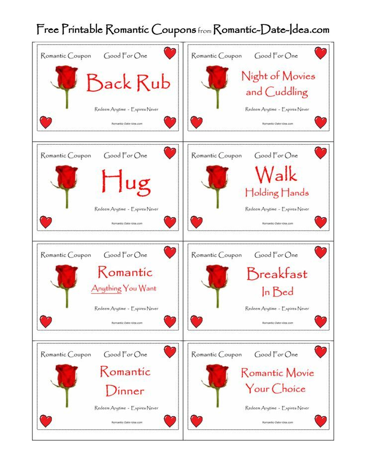 Free Romantic Printables Love Coupons Coupon Books For Boyfriend 