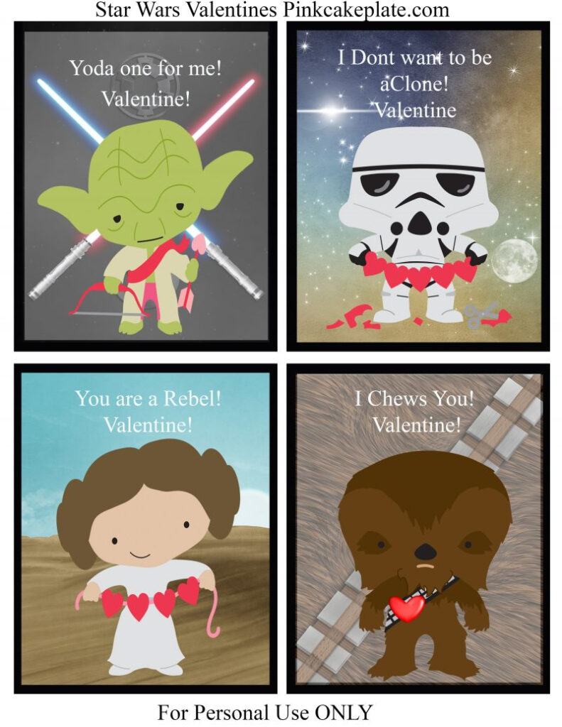 Free Star Wars Valentine Printable Pink Cake Plate