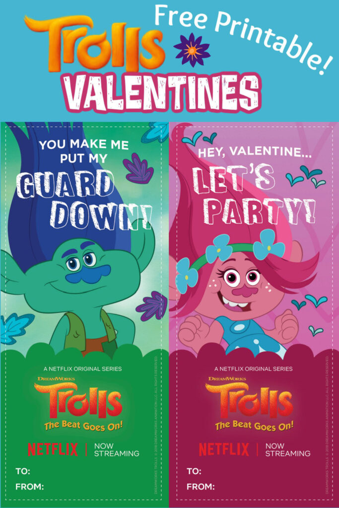 FREE Trolls Printable Valentines Jinxy Kids