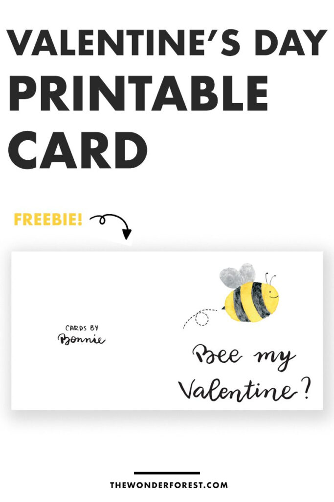 Free Valentine s Day Printable Card Bee My Valentine Printable Cards 