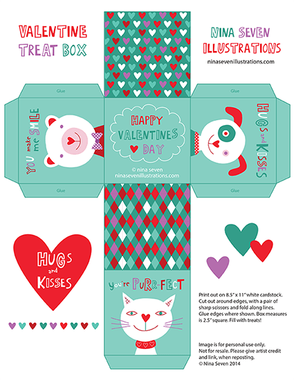 Free Valentines Day Printable Boxes Indie Crafts