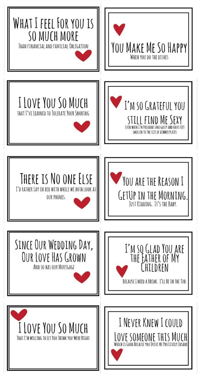 Funny Printable Valentine Cards For Husband