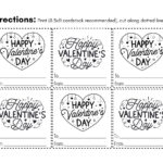 Happy Valentine s Day Printable Cards Black And White Etsy