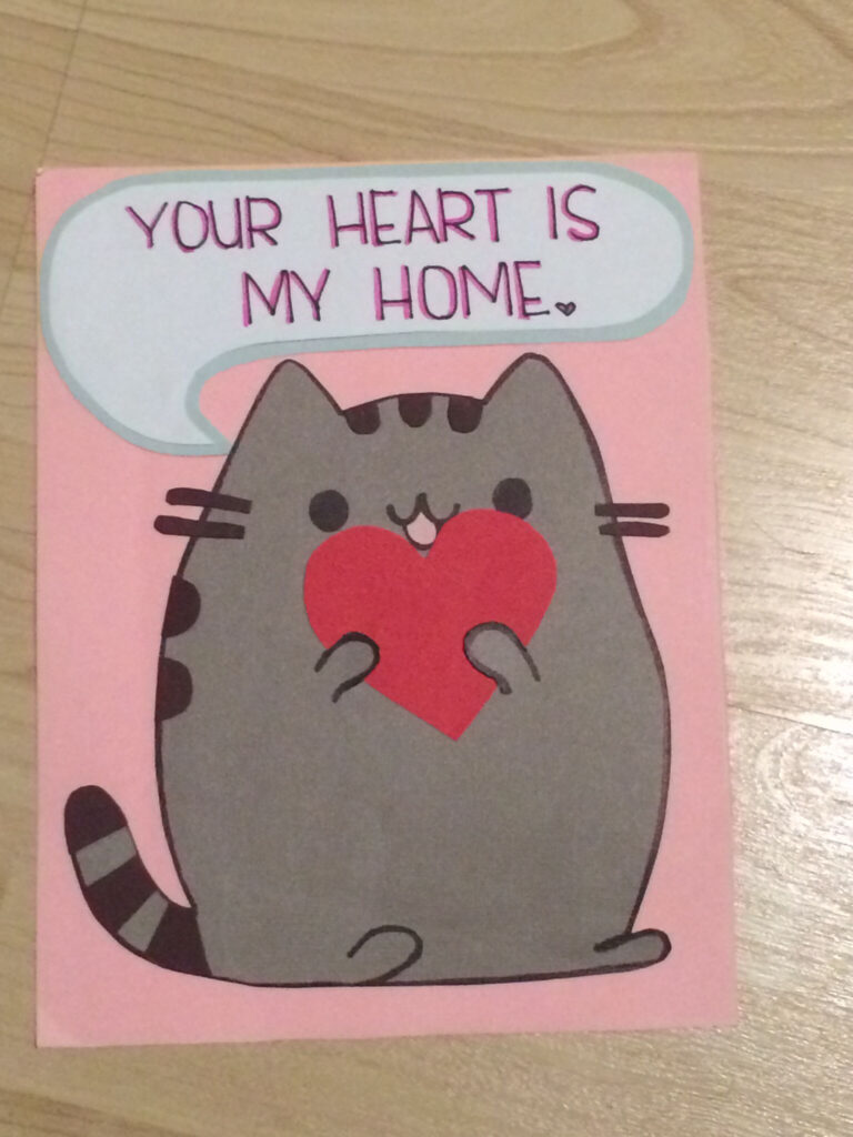 Homemade Valentine s Day Pusheen Card Cute And Funny Gift Idea