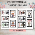 Instant Digital Download Printable Horror Valentine s Day Cards Horror