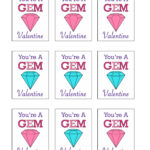 Kids Valentines Cards You re A Gem Free Printable