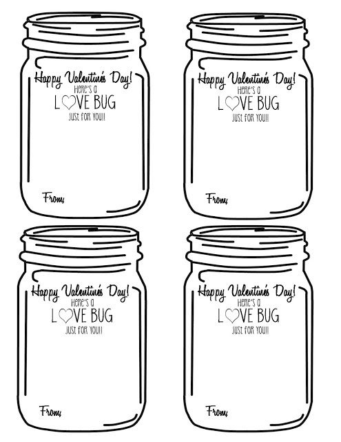 Love Bug Mason Jar Printable