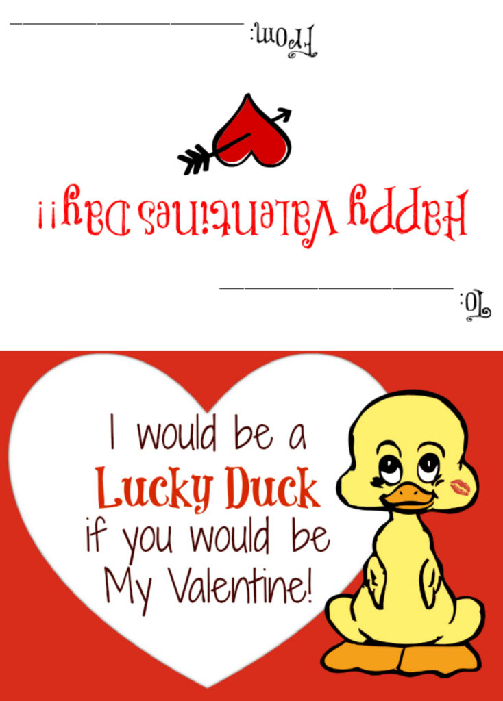 Lucky Duck Valentine Printable Printable Word Searches